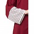 Double layered abaya with embroidered fabric- Maroon-White